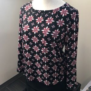 printed long sleeve blouse